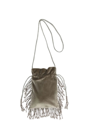 MALIPARMI beaded fringe cross body bag - Silver