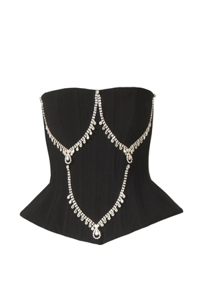 Costarellos Claudette crystal-embellishment crepe top - Black