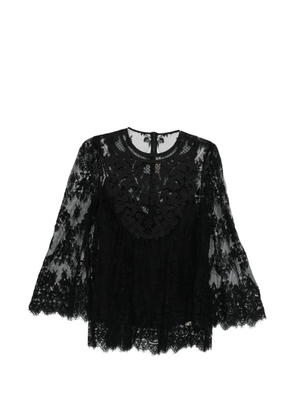 Elie Saab floral-lace blouse - Black