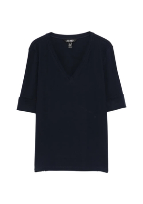 Lauren Ralph Lauren cuffed V-neck T-shirt - Blue