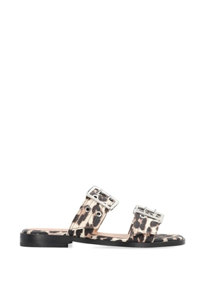 GANNI animal-print buckle sandals - Neutrals