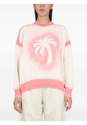 Palm Angels palm-print sweater - White