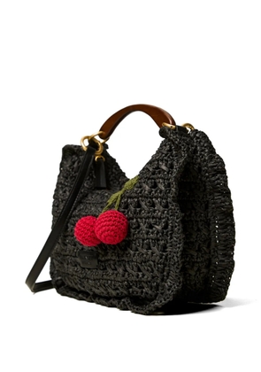 TWINSET ruffled cherry-detail tote bag - Black