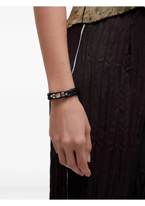 Osklen braided-leather crystal-embellished bracelet - Black