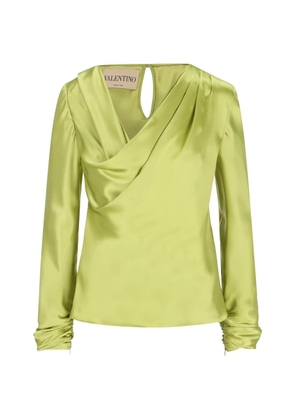 Valentino Garavani draped long-sleeve top - Green