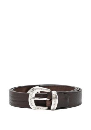 ALBERTO LUTI textured leather belt - Brown