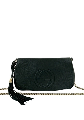 Gucci Pre-Owned 2000-2015 Medium Leather Soho Chain Flap crossbody bag - Black