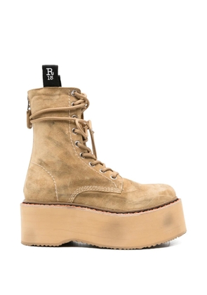 R13 platform lace-up boots - Neutrals