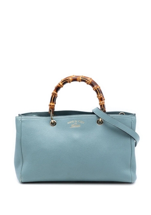 Gucci Pre-Owned 2016-2025 Medium Calfskin Bamboo Shopper satchel - Blue