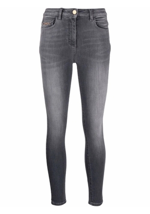 Elisabetta Franchi logo-patch denim jeans - Grey