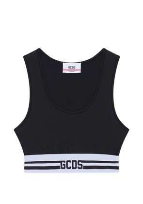 GCDS logo-detail crop top - Black