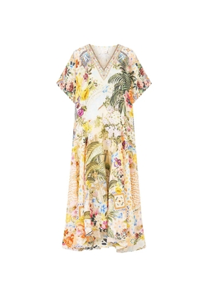 Camilla V-neck kaftan - Neutrals