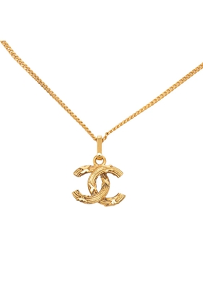 CHANEL Pre-Owned 1970-1980 Gold Plated CC Pendant Necklace costume necklace