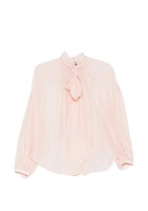 Seventy tie-neck long-sleeved blouse - Pink