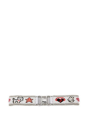 Chopova Lowena safety pin beaded belt - Silver