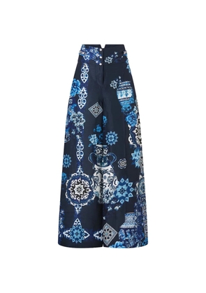 Camilla A tiled wonderland trousers - Blue