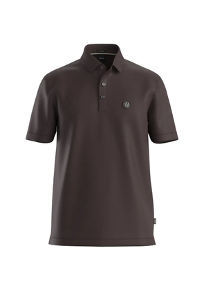 BOSS button emblem polo shirt - Brown