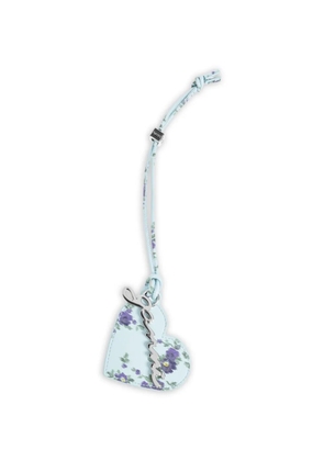 GANNI floral-print heart-shaped mirror charm - Blue