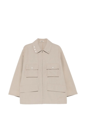 Auralee flap-pocket coat - Neutrals