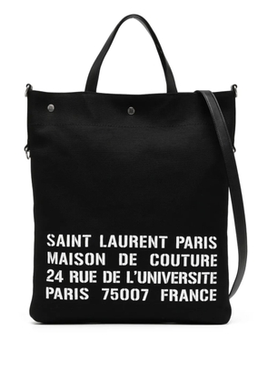 Saint Laurent North/South canvas tote bag - Black