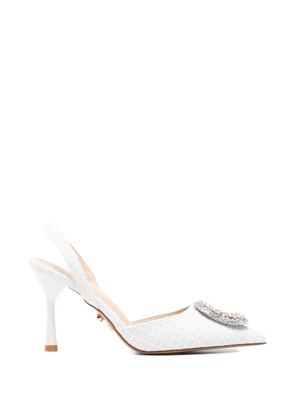 TWENTY FOURHAITCH Tortuga embellished slingback pumps - White