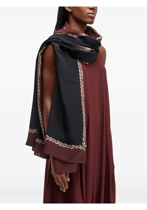 Osklen leaf-print scarf - Black