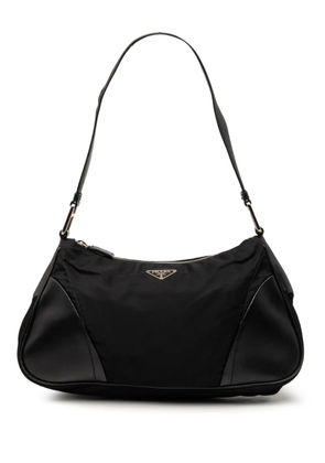 Prada Pre-Owned 2000-2013 Leather Trimmed Tessuto shoulder bag - Black