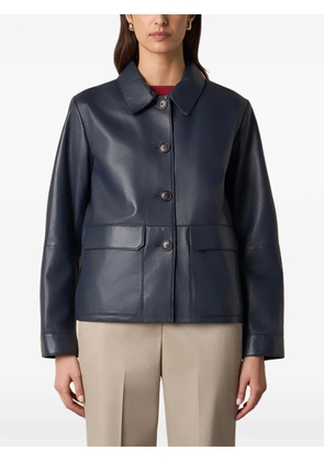 Brooks Brothers patch-pocket leather jacket - Blue