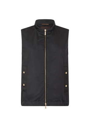 Moorer zip-up gilet - Black