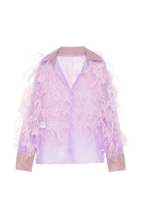 Isabel Sanchis plume embellished long sleeves shirt - Purple