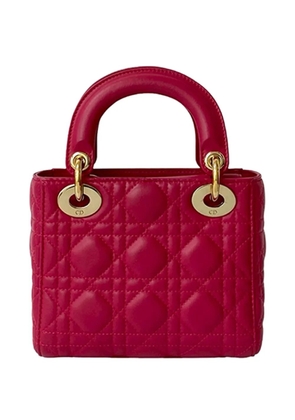Christian Dior Pre-Owned 2010-2025 Mini Lambskin Cannage Lady Dior satchel - Pink