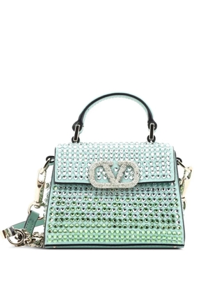Valentino Garavani Pre-Owned VSling Top Handle Bag Crystal Embellished Leather Micro satchel - Green