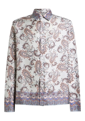 ETRO paisley leafy-print shirt - Grey