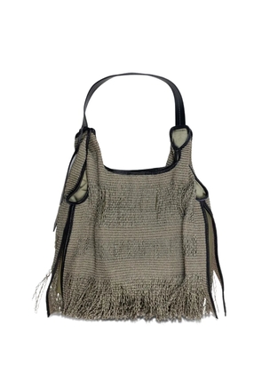 Anita Bilardi fringed distressed-detail tote bag - Green