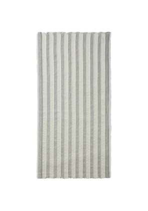 Peserico striped-pattern fringed scarf - Grey