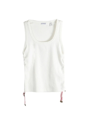 Burberry tie-detail ribbed tank top - White