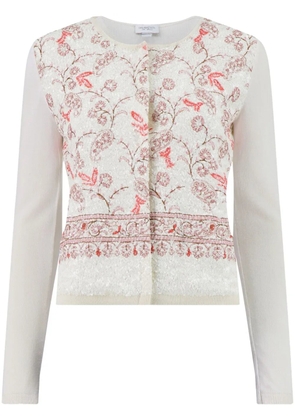 Giambattista Valli Popping Paisley sequin cardigan - White