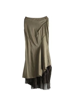 YEHUAFAN ruffled midi skirt - Green