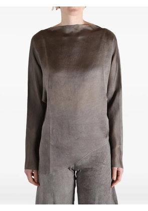 Cortana asymmetric long-sleeve top - Grey