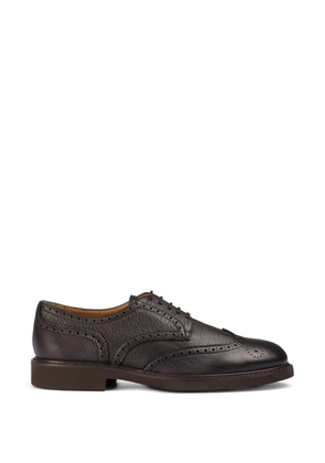 Doucal's lace-up leather derby shoes - Brown