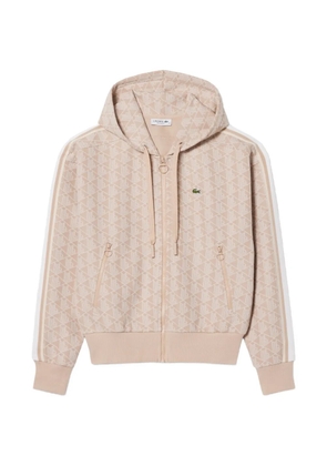Lacoste geometric-monogram hoodie - Neutrals