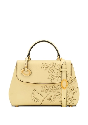 Oscar de la Renta mini Poppy floral-appliqué tote bag - Yellow