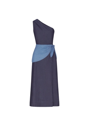 Simon Miller Belem chambray one-shoulder midi dress - Blue
