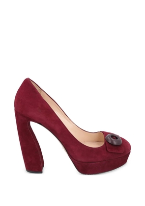 Prada Pre-Owned button suede pumps - Red