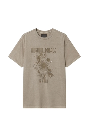 Musium Div. twisted-detail graphic-print T-shirt - Neutrals