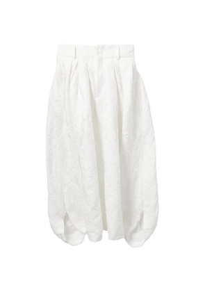 Comme Des Garçons floral-embroidered cropped trousers - White