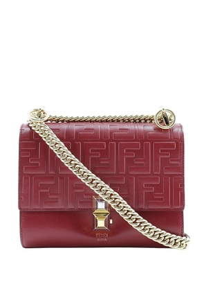 Fendi Pre-Owned 2010-2026 Small Zucca Embossed Leather Kan I crossbody bag - Red