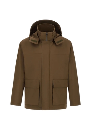 Herno flap-pocket hooded jacket - Brown