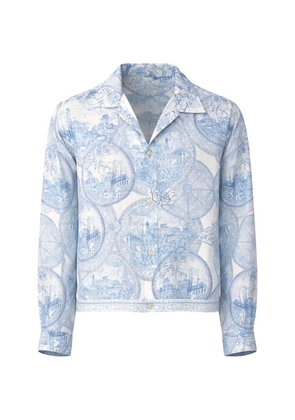 Camilla patterned crop jacket - White