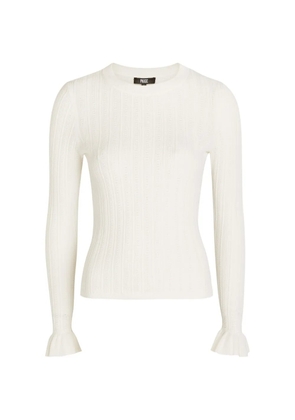 PAIGE ruffled knitted top - Neutrals